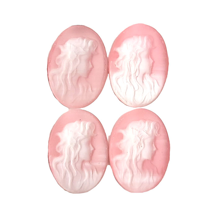 13X18MM WOMAN CAMEO CAT'S EYE PINK